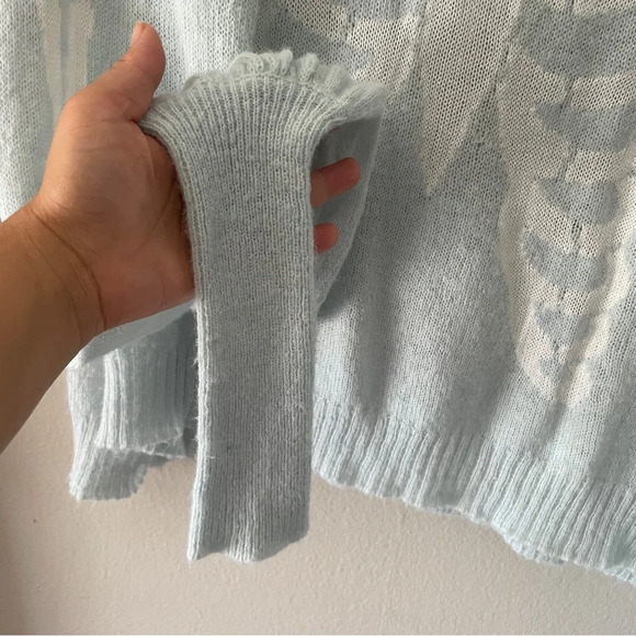 Wildfox RARE White Label Sweater blue skeleton Sz XS - Picture 5 of 8